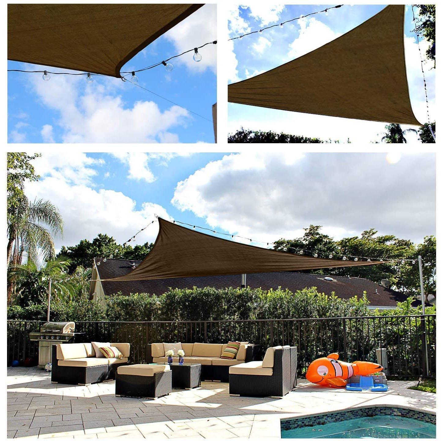 Onix  20 x 20 x 20 Triangle Sun Shade Sail Brown