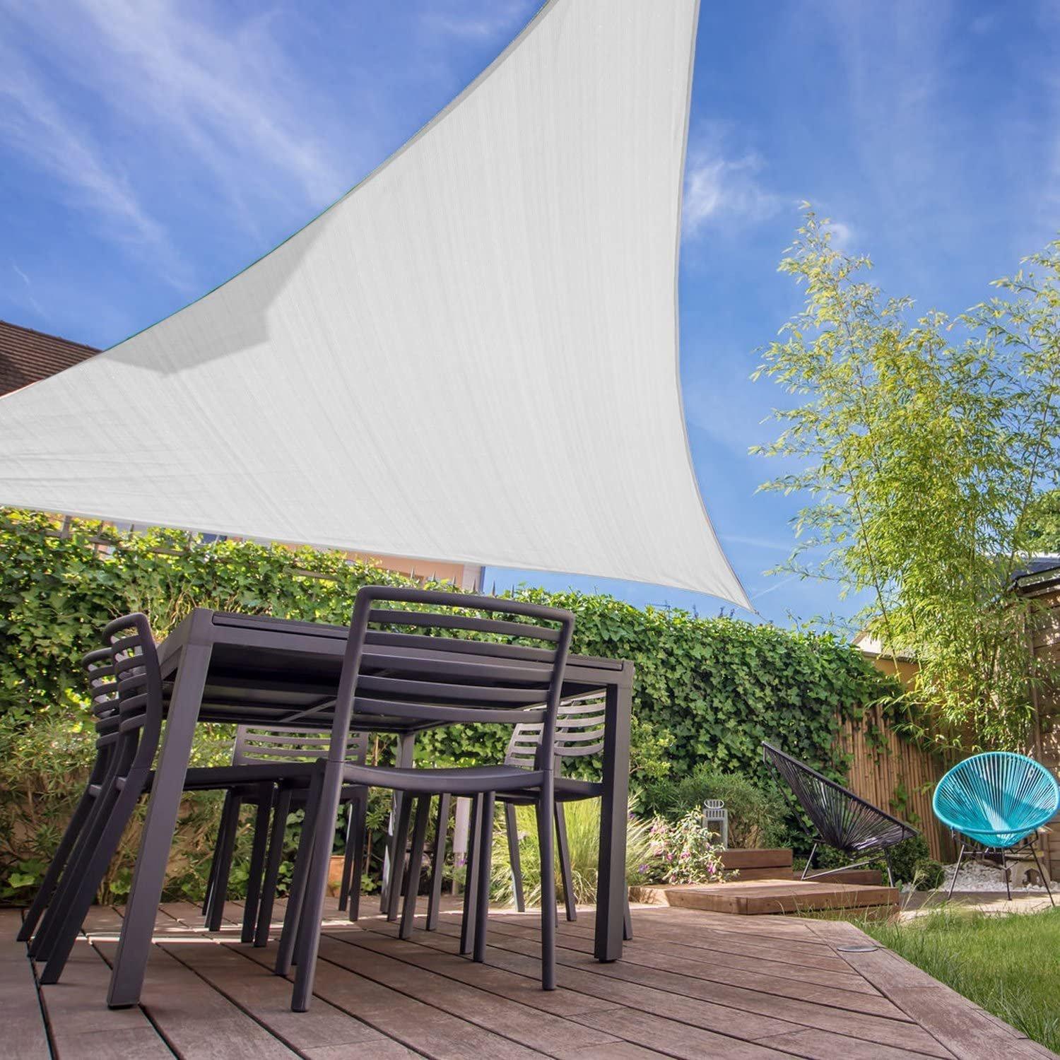 10' x 10' x 10' Triangle Sun Shade Sail, White