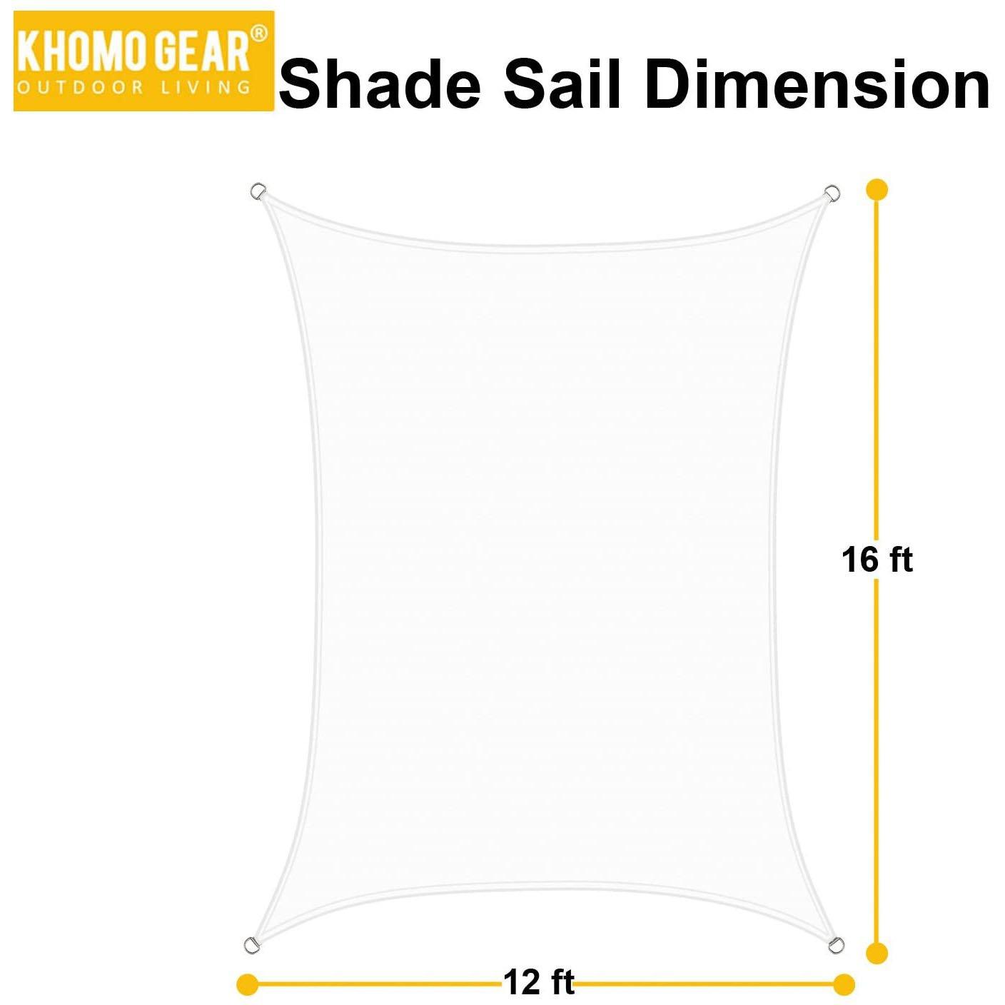 12' x 16' Sun Shade Sail, White