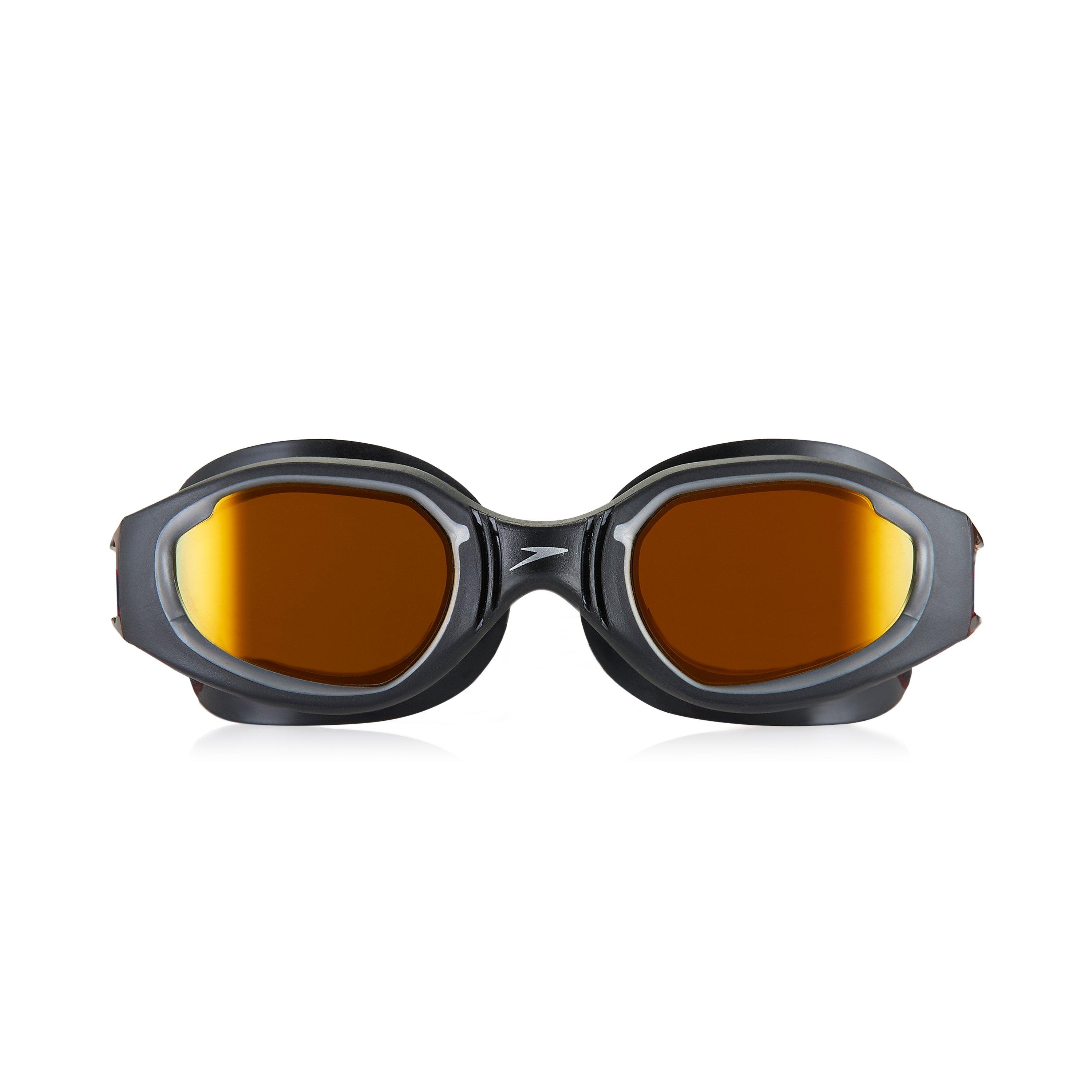 Speedo  Hydro Comfort Mirrored Swim Goggles Black and Amber