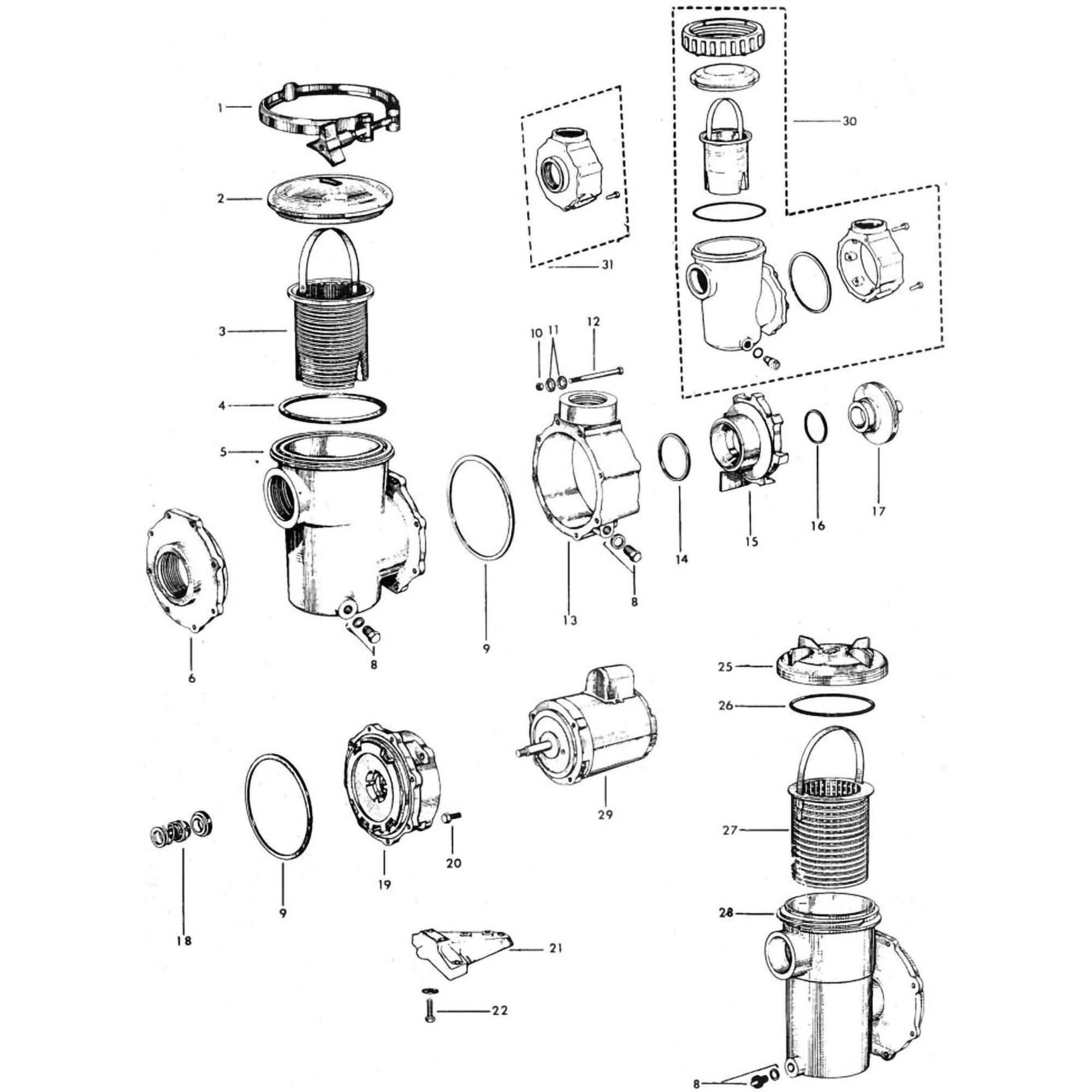 Jacuzzi P, PC & EP Pool Pump Parts