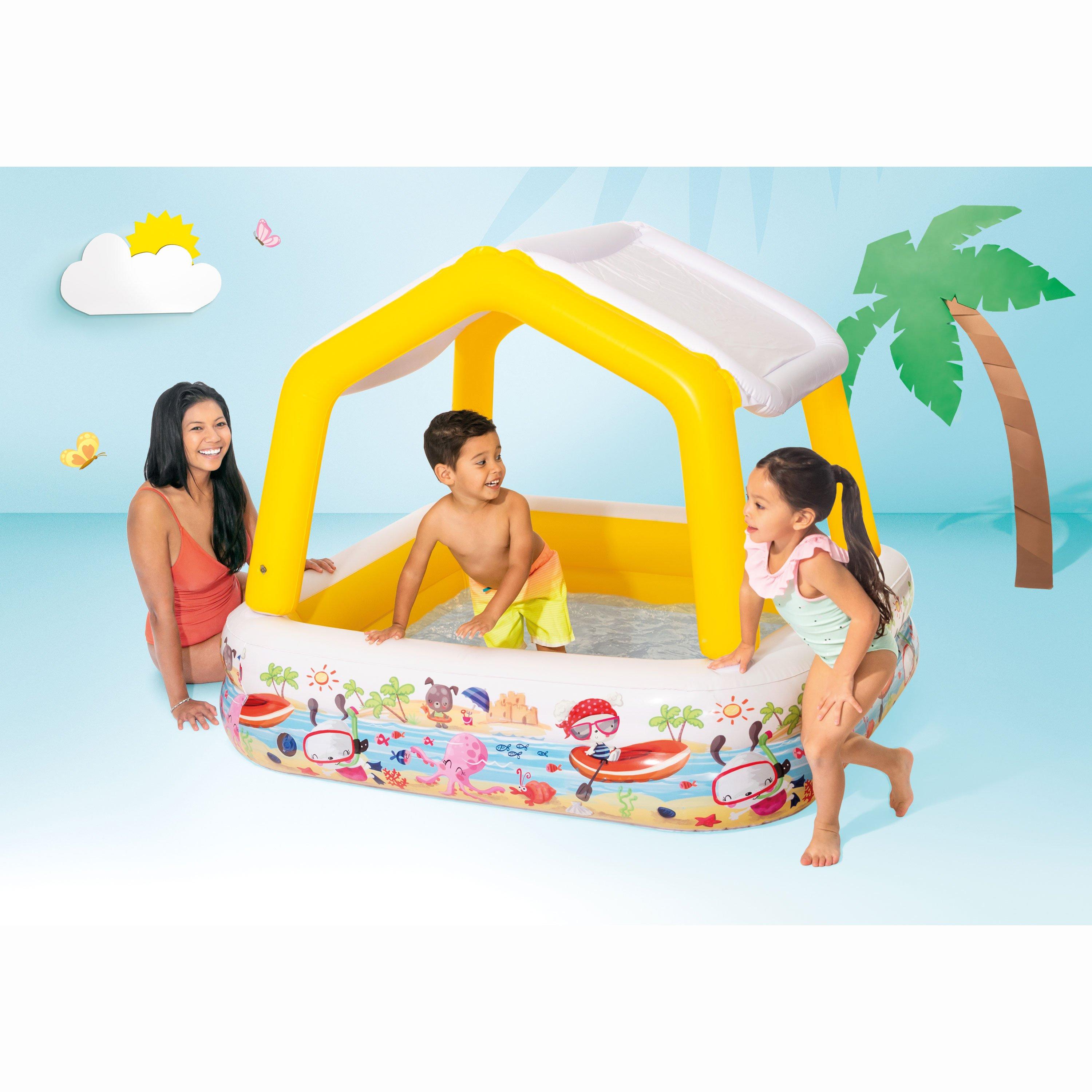 Paddling pool hot sale with sunshade