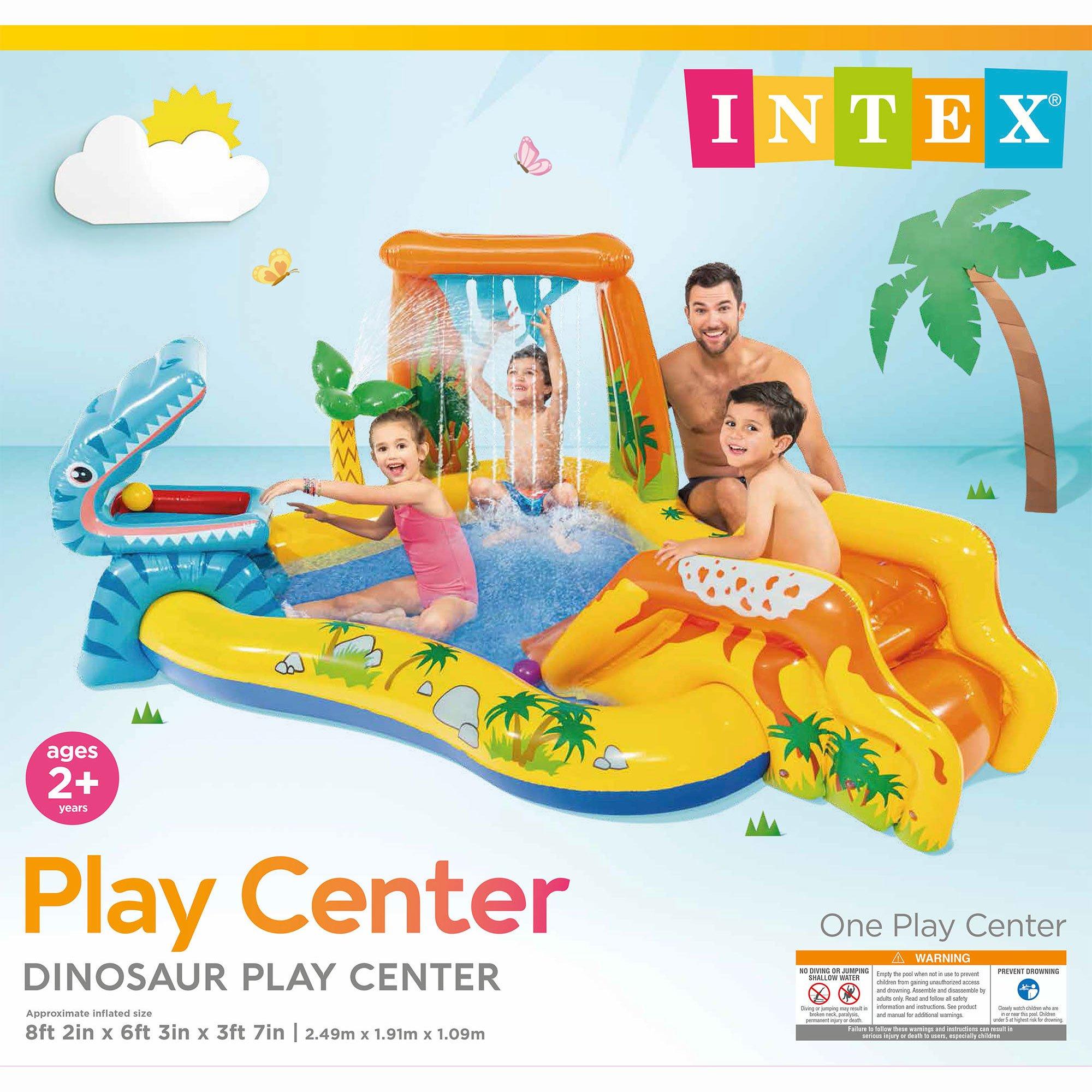 Intex inflatable dinosaur water best sale play centre