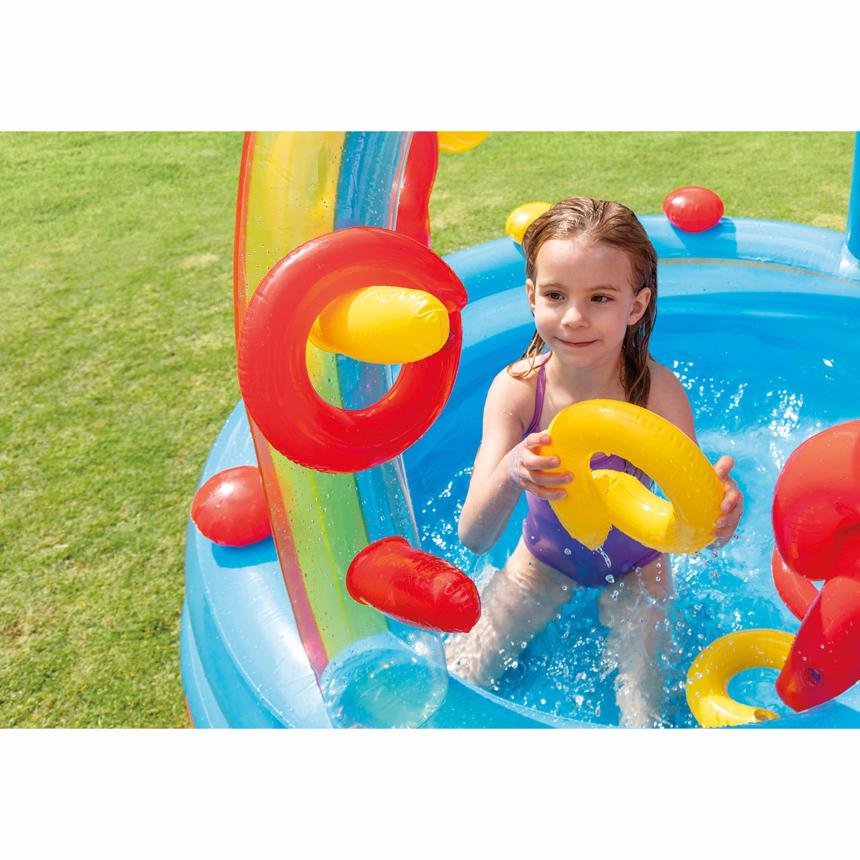 Intex rainbow ring hot sale inflatable play center