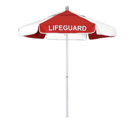 California Umbrella  6 Lifeguard Logo Umbrella Red