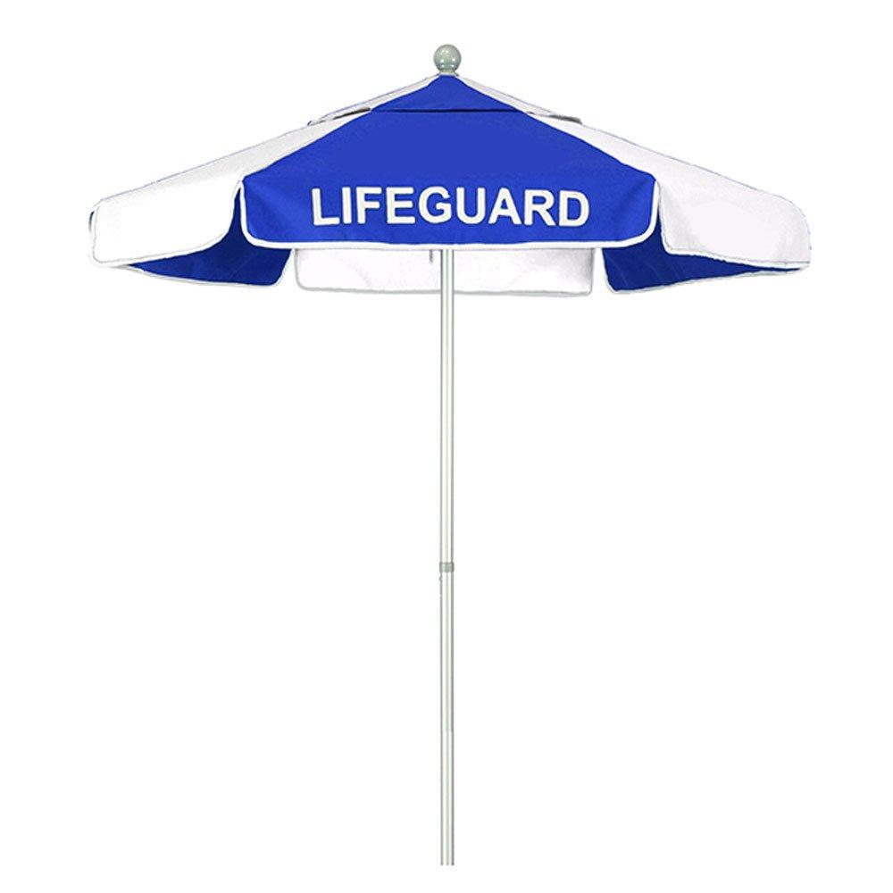 6' Lifeguard Logo Umbrella, Blue