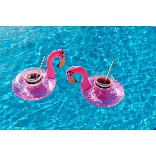 Pool Candy  Flamingo Inflatable Drink Float 2-Pack