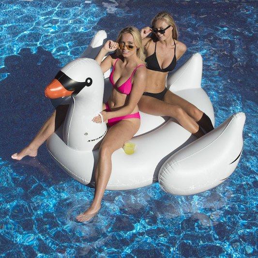 Inflatable Swan Float with Cup-Holders