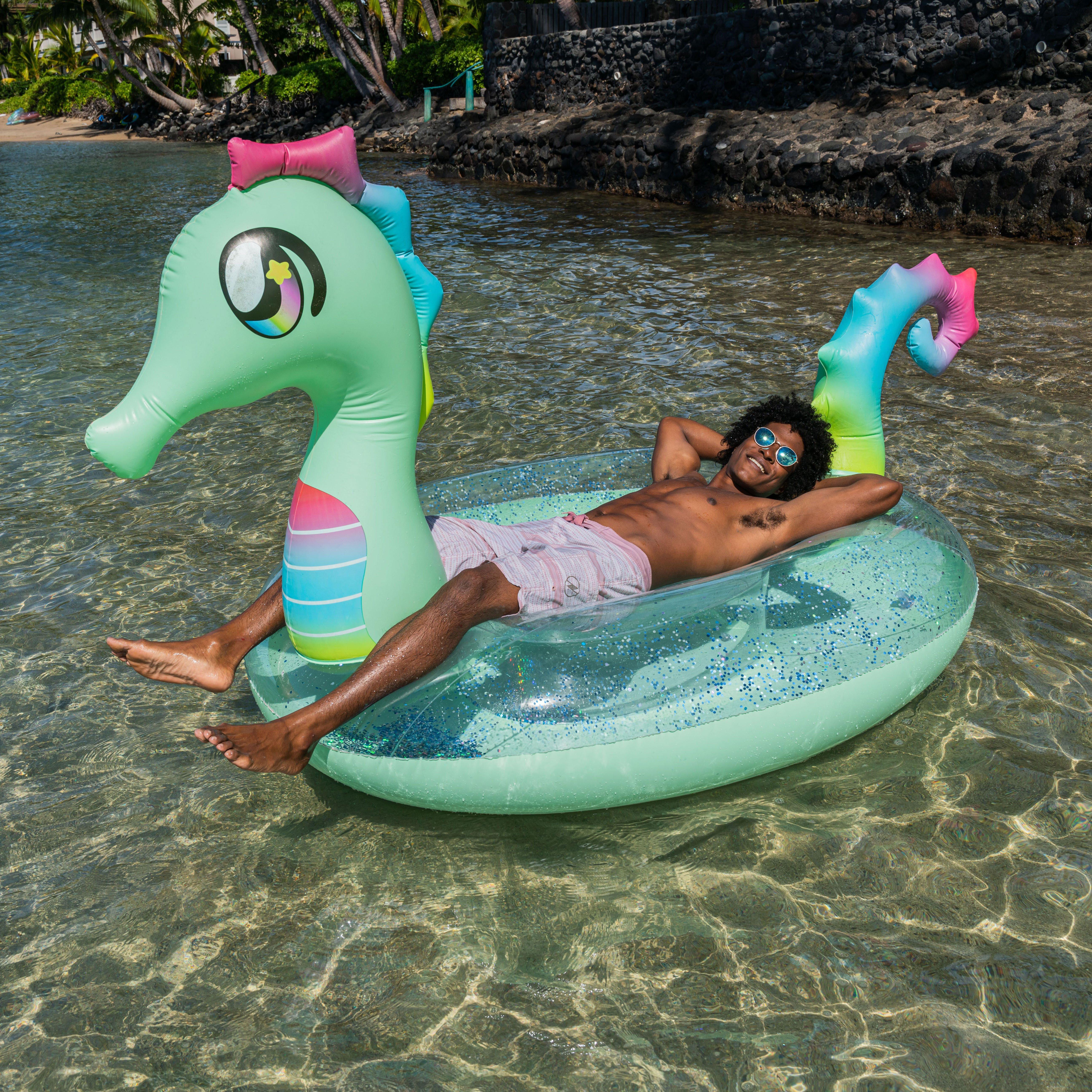 Pool Candy  Gigantic Glitter Seahorse Pool Raft