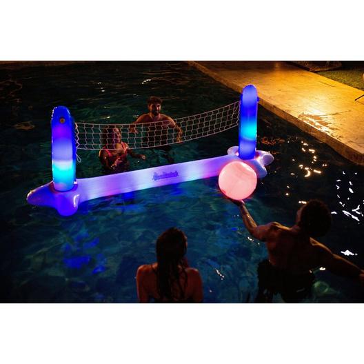Pool Candy  Floating LED Inflatable Pool Volleyball Set