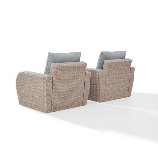 Crosley  St Augustine 2-Piece Wicker Set and Oatmeal Cushions with Two Armchairs