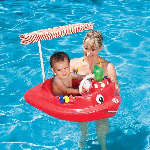 Baby boat best sale float with canopy