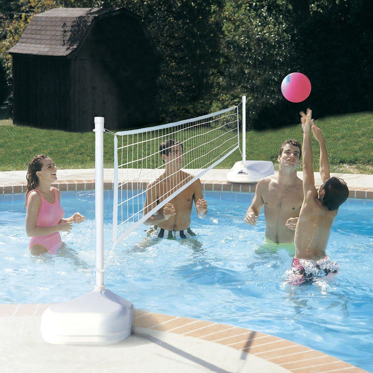 Backyard Hero Hydro Series 120 in. Glow in The Dark Pool Volleyball Set and Bottle Strike Game Set