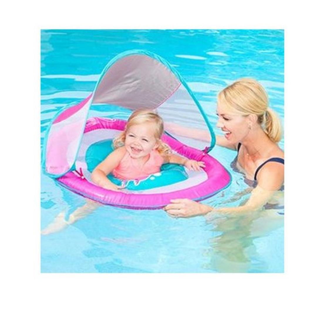 New SwimWays Baby Spring Pool Water Float Sun Canopy 5 Tethered Toy Reusable Bag 