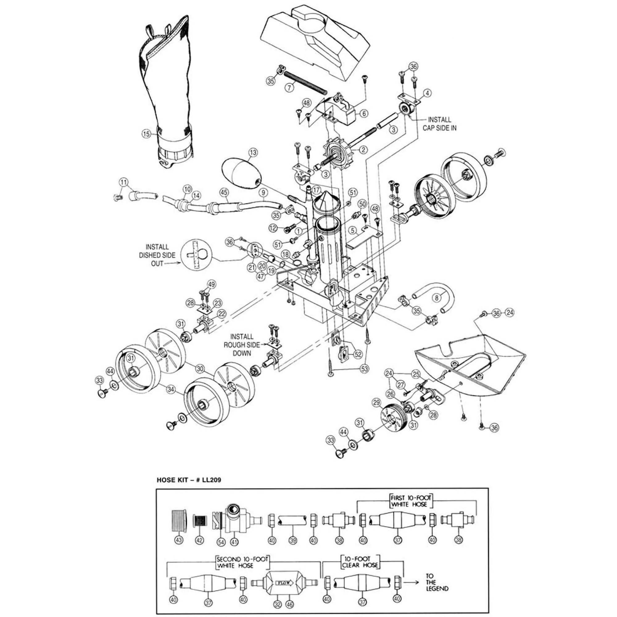 Pentair Legend 3-Wheel Pool Cleaner Parts