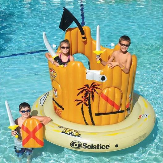 NEW Pirate Island Inflatable Floating Adventure Set Swimming Pool Kids Float 