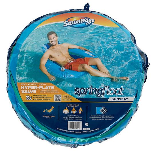 Swimways  Spring Float SunSeat Floating Pool Chair Blue