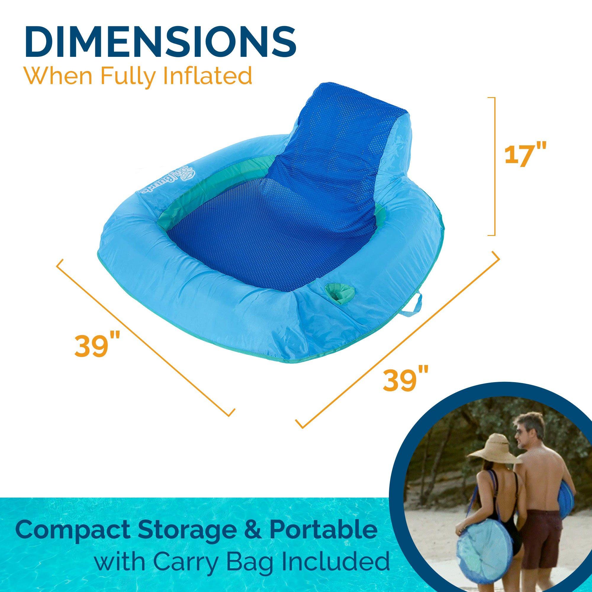 Swimways  Spring Float SunSeat Floating Pool Chair Blue