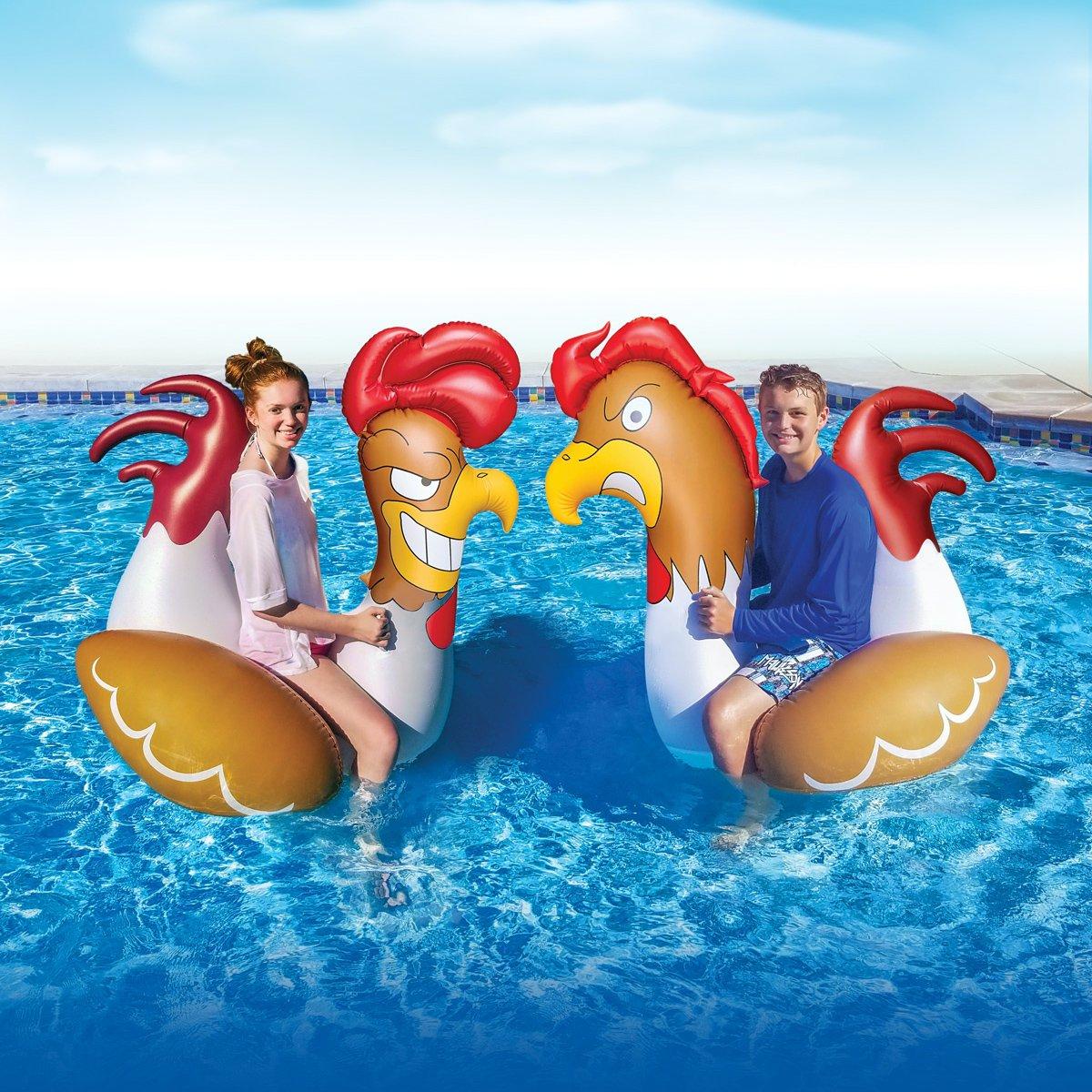 inflatable chicken fight pool game