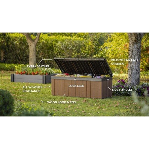 Keter  Darwin 100 Gallon Resin Large Deck Box Brown