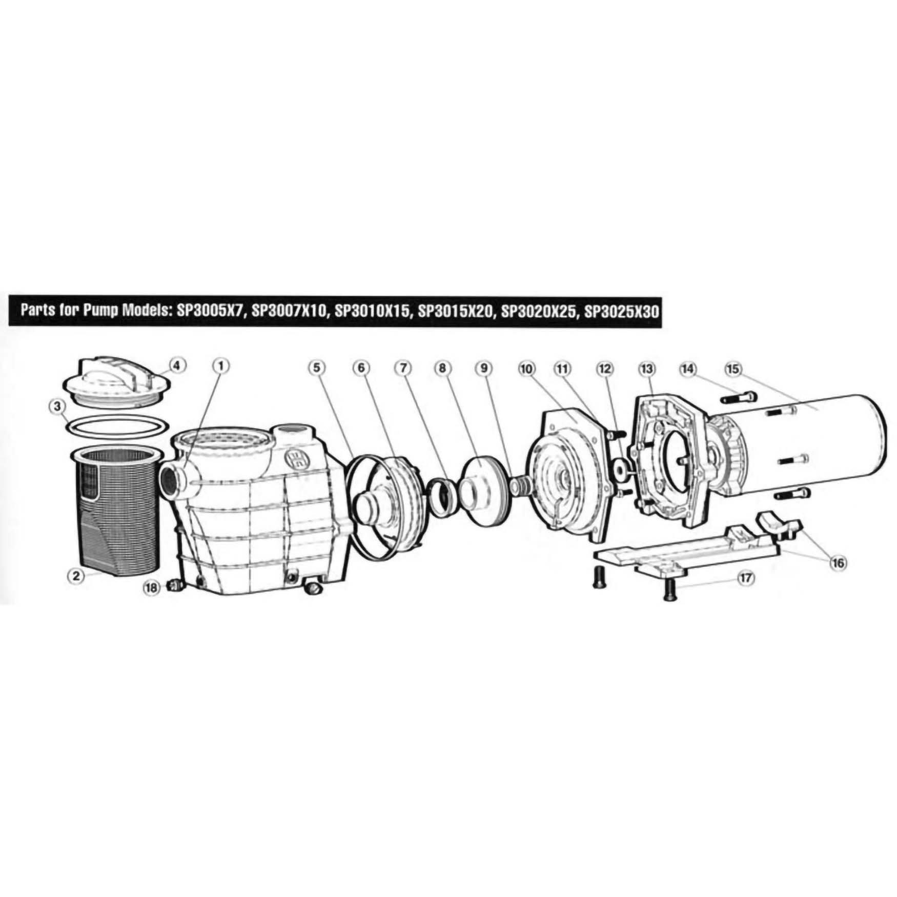 Hayward Super II SP3000X Max-Rated Pump Parts