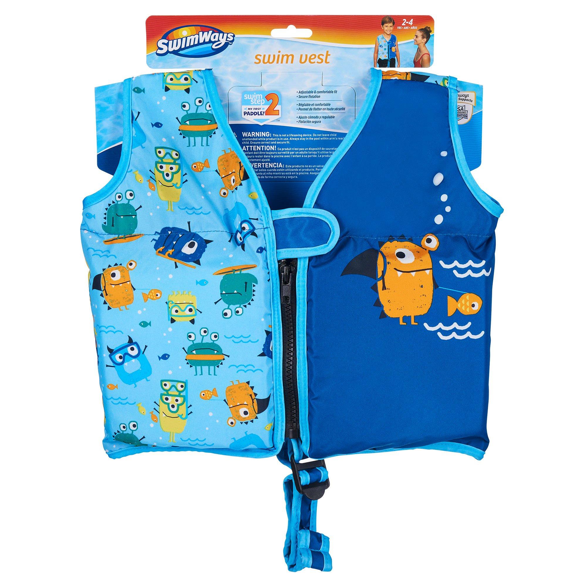 Learn to Swim Vest, Blue Sea Monster