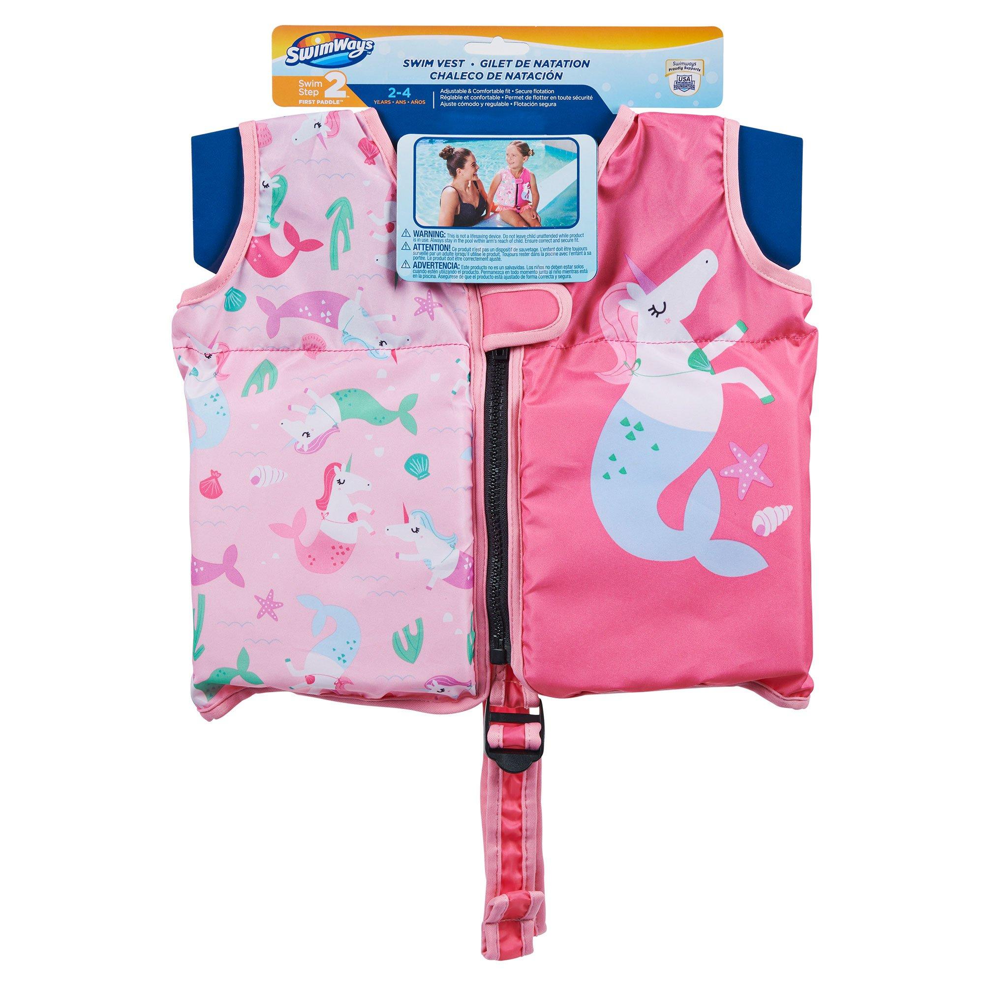 Learn to Swim Vest, Pink Mermaid Unicorn