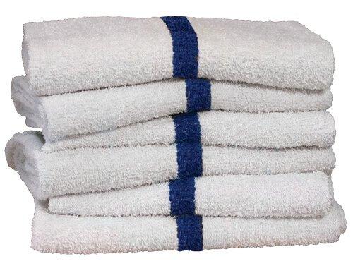 Commercial Pool Towels - White/Blue Stripe 22x44 101049
