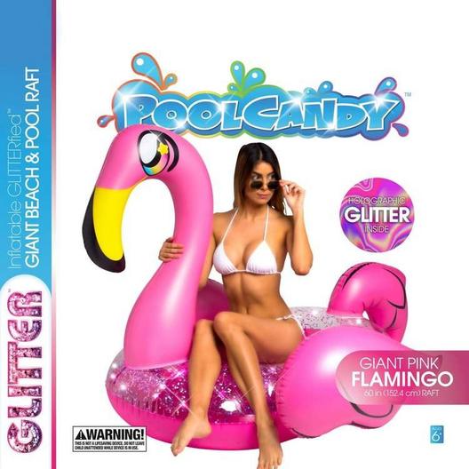 PoolCandy  Gigantic Glitter Flamingo Pool Float