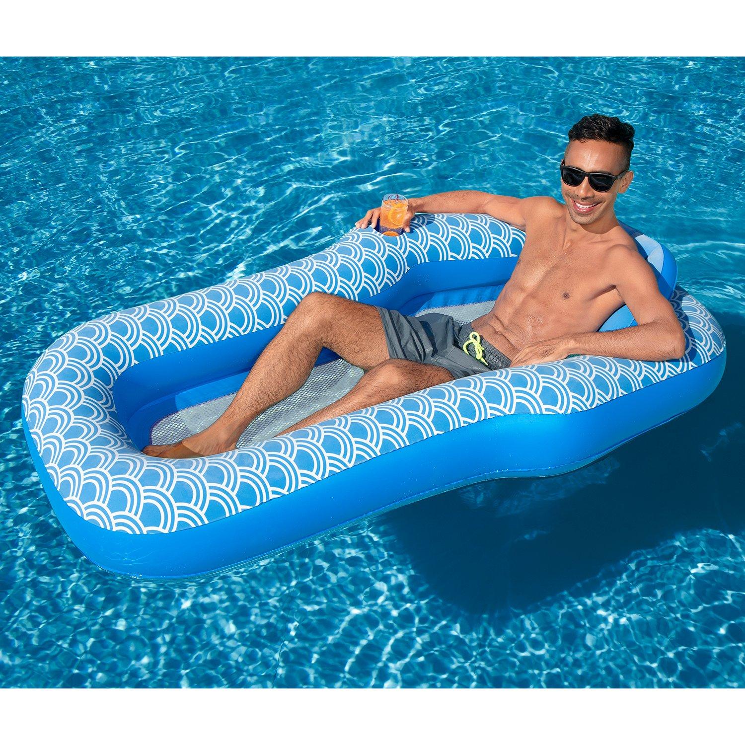 Bestway H2OGO! Luxury Fabric Covered 64 Inflatable Pool Lounger