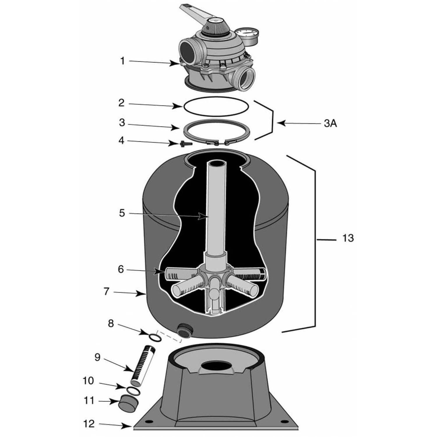 Sta-Rite Cristal-Flo T-BP-1 Pool Sand Filter Parts