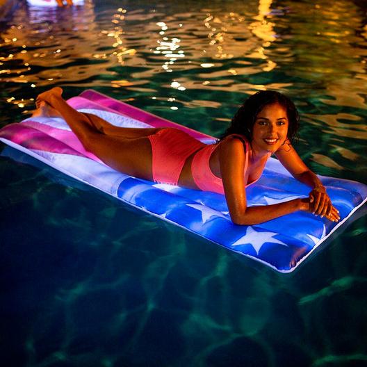 Pool Candy  Stars  Stripes Illuminated LED Pool Raft