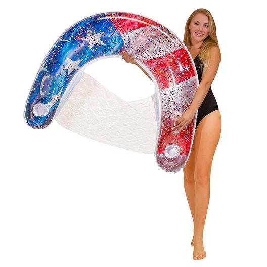 Pool Candy  Stars  Stripes Inflatable Glitter Sun Chair