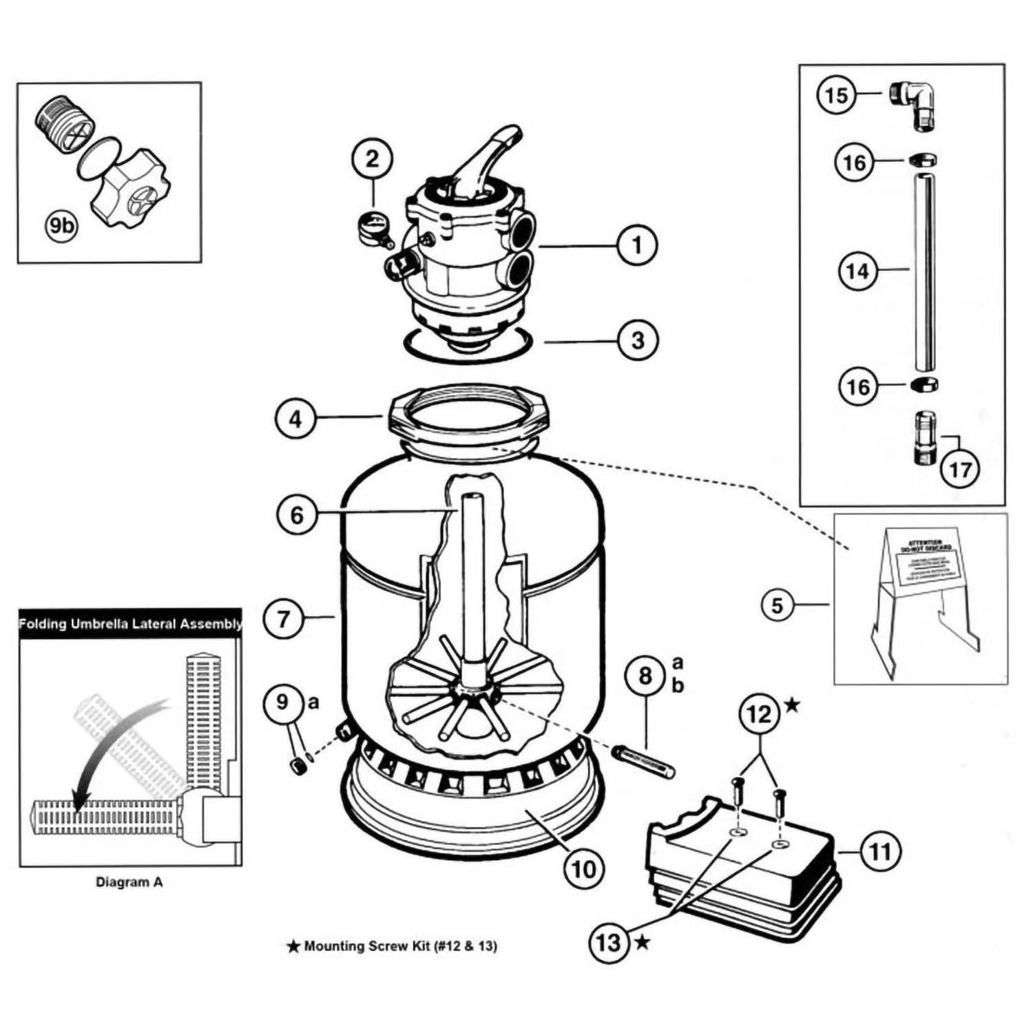 Hayward Pro Series S164T & S166T Series Pool Sand Filter Parts In