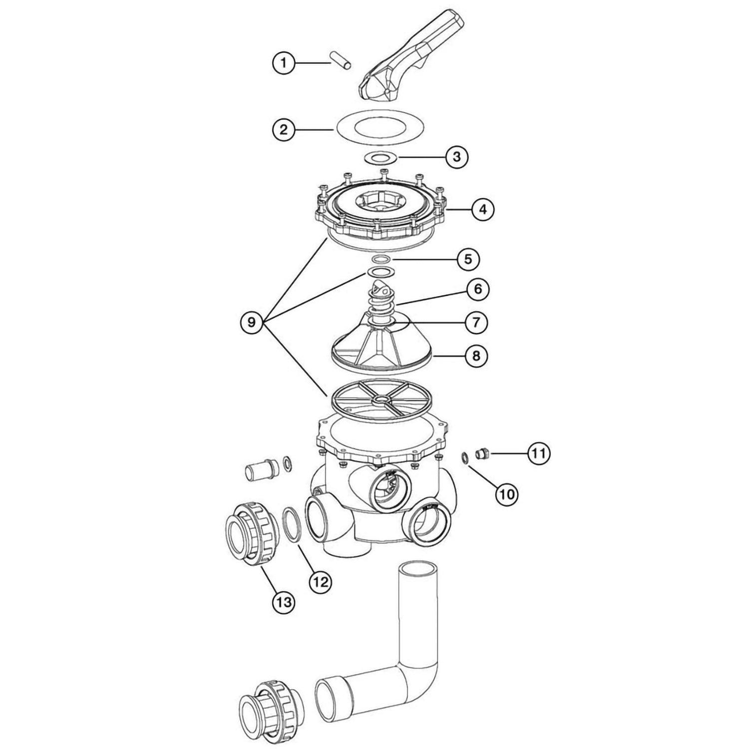 Astral 2 Multiport Backwash Valve Side Mount 09848 18676 28225 28226