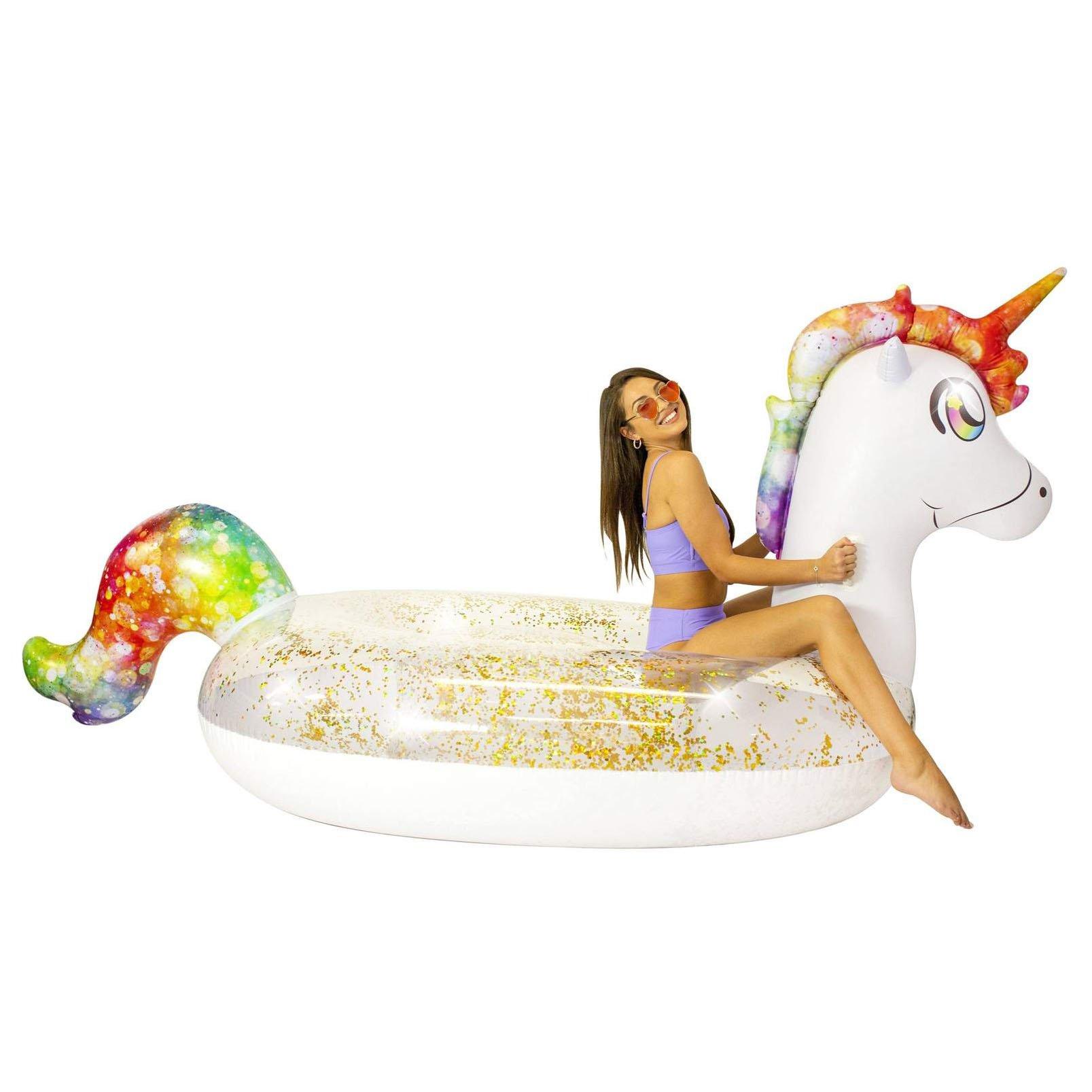 Pool Candy  Gigantic Glitter Unicorn Float Raft