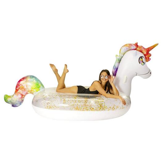 Pool Candy  Gigantic Glitter Unicorn Float Raft