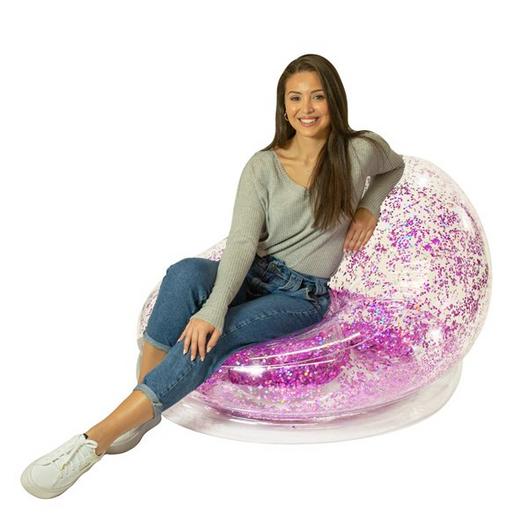 Pool Candy  AC3020PKG AirCandy Pink Inflatable Glitter Pool Chair