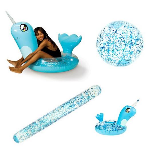 Pool Candy  PC6120NAR Narwhal 4 Piece Pool Float Party Pack