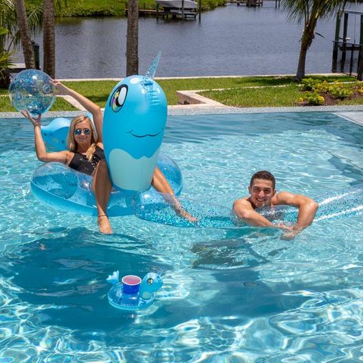 Pool Candy  PC6120NAR Narwhal 4 Piece Pool Float Party Pack