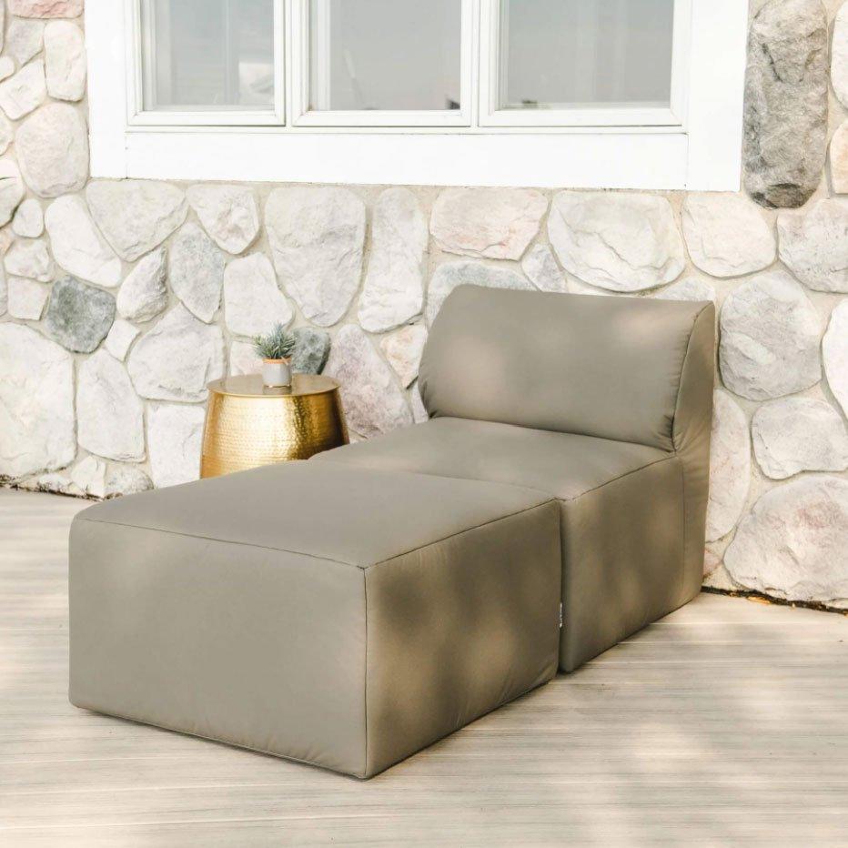 Big Joe  Patio 2-Piece Sectional Couch Castor Gray