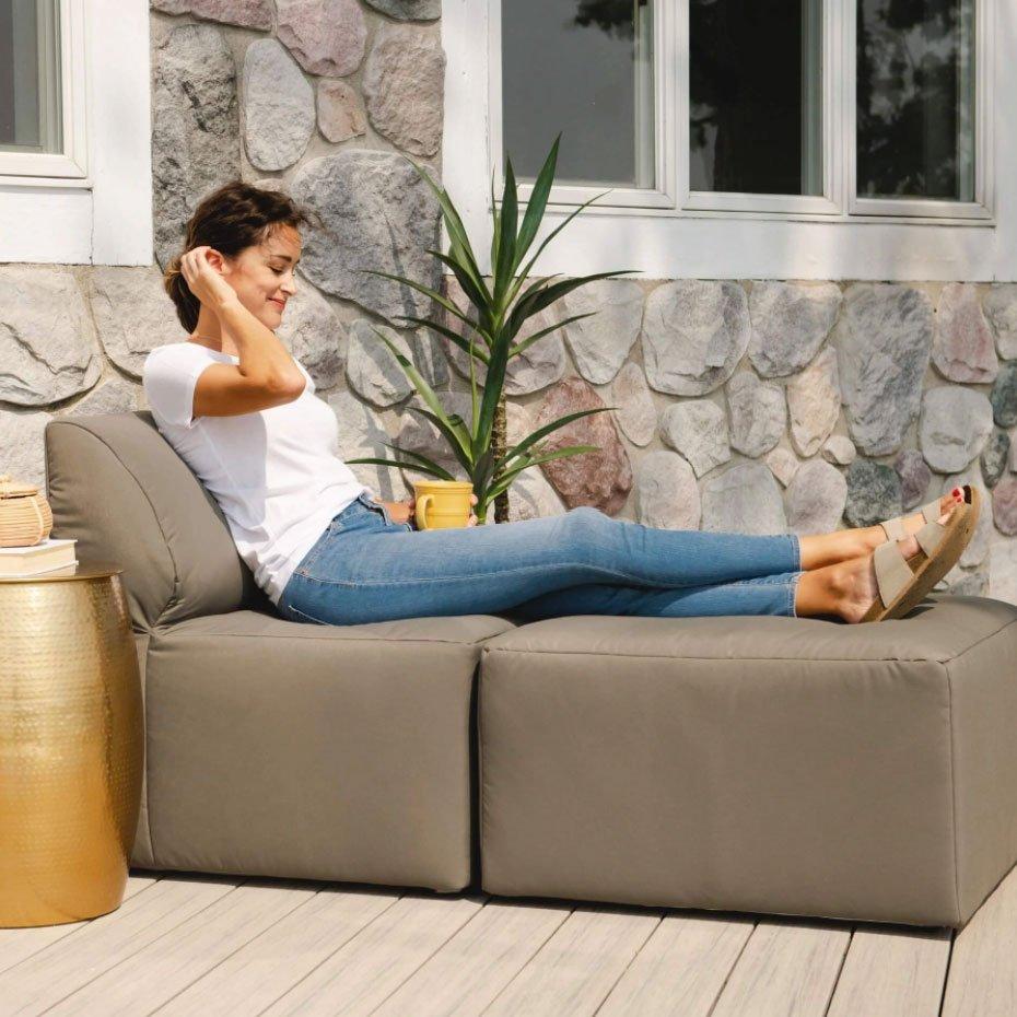 Patio 2-Piece Sectional Couch, Castor Gray