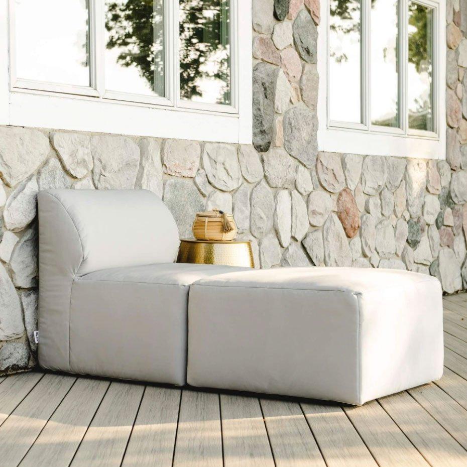Patio 2-Piece Sectional Couch, Light Gray