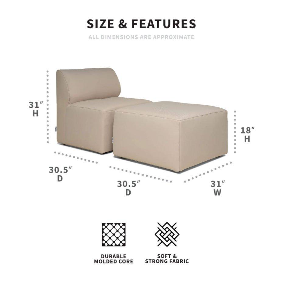 Patio 2-Piece Sectional Couch, Terra Bask