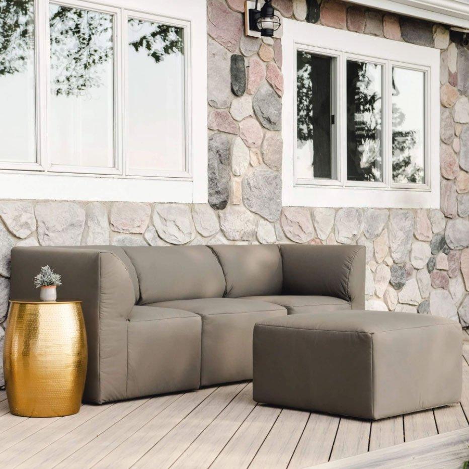 Big Joe Patio 4 Piece Sectional Couch Castor Gray Leslie s Pool