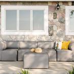 Big Joe  Patio 5-Piece Sectional Couch Granite