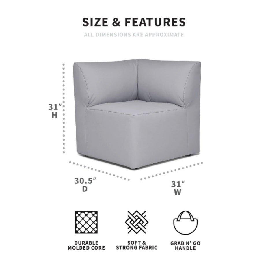 Patio Corner Chair, Light Gray