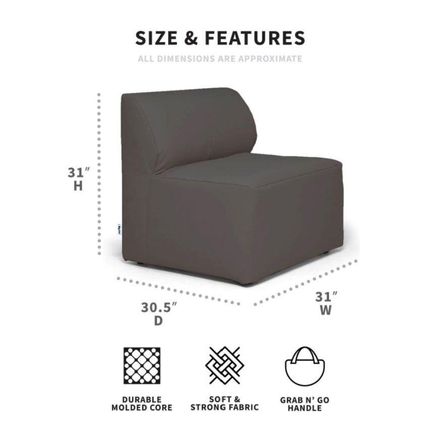 Patio Armless Chair, Castor Gray