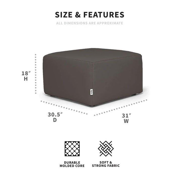 Patio Ottoman, Castor Gray