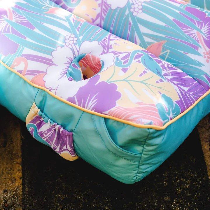 Big Joe Captain's Pool Float, Aqua Tropical Hibiscus Leslie's Pool